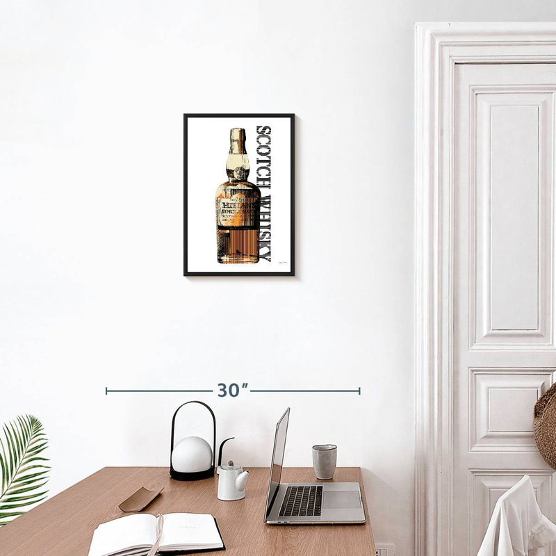 Scotch whisky, 13 po x 19 po, Cadre flottant noir