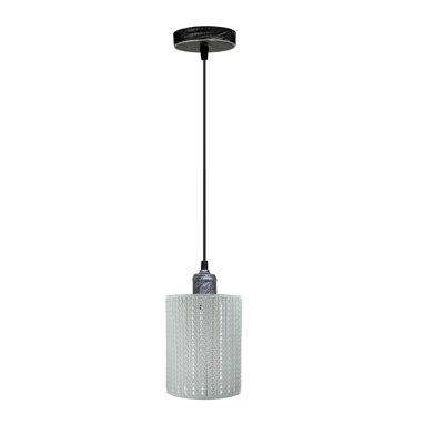 Eliav 1 - Light White Drum Pendant