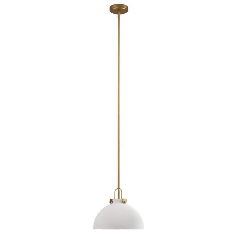 Luminaire suspendu en forme de dôme à 1 lumière de 12 po à 1 lumière à intensité variable pour îlot de cuisine. Verre nuage.
