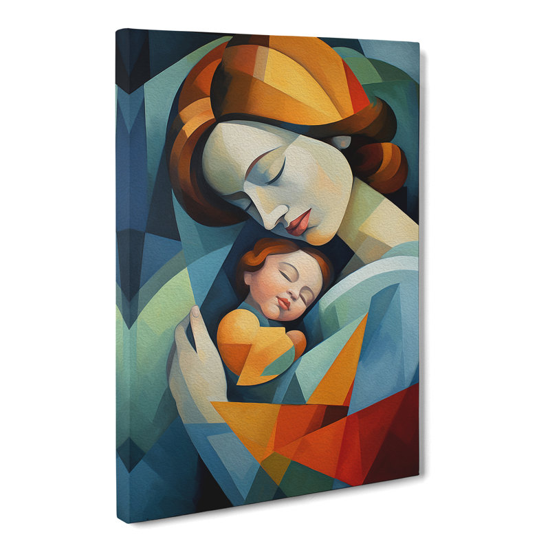 Mother And Baby Cubism No.2 - Wrapped Canvas Print, 60cm H x 40cm W x 3cm D