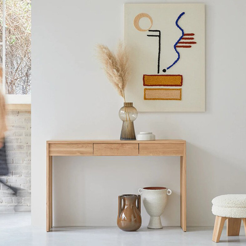 Console de style moderne en bois massif., H 31,5 po x l 55 po x P 13,7 po