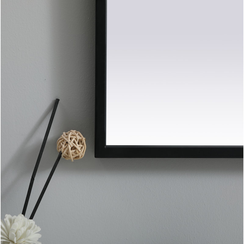 Sabine Metal Arch Wall Mirror, Black, 36" x 24"