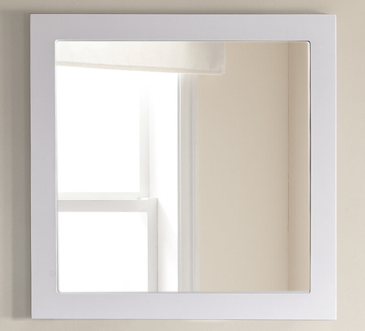 Markes Wood Flat Wall Mirror, Maple Gray