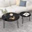 Ensemble de 2 tables basses gigognes rondes 27,56 po, ensemble de tables de bout gigognes circulaires-142681278