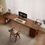 Bureau rectangulaire en bois massif brun noisette-1668318492