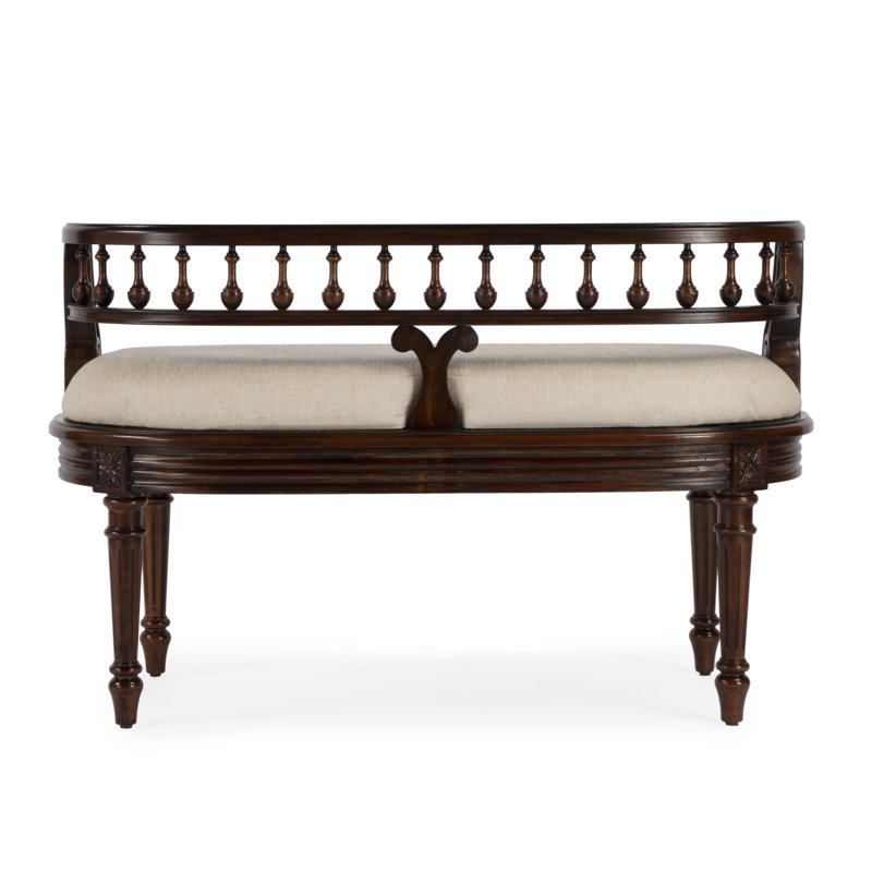 Hathaway 37" Upholstered Bench, Dark Cherry