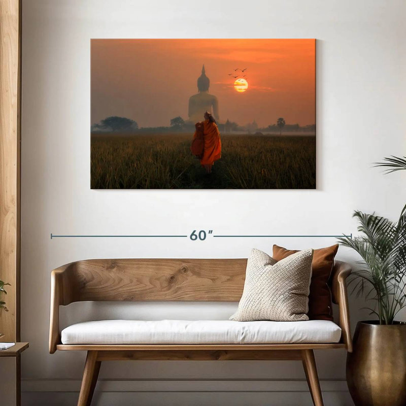 Adella Monk Behind Big Buddha, 30" H x 45" W