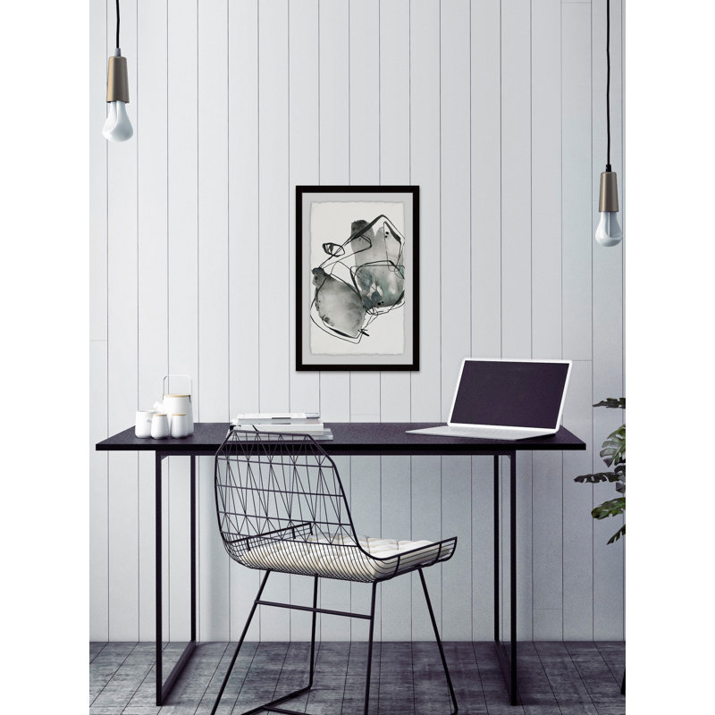 Gray Cubes by Julia Posokhova - Single Picture Frame Painting, 91 cm H x 61 cm W x 4 cm D
