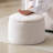 Modern Round Storage Ottoman , White-27032892