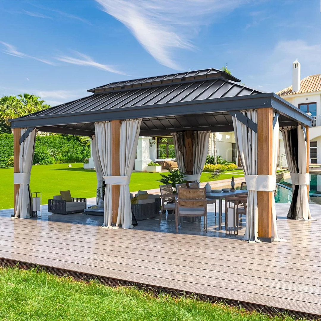 12 Ft. W x 20 Ft. D Metal Patio Gazebo EROMMY