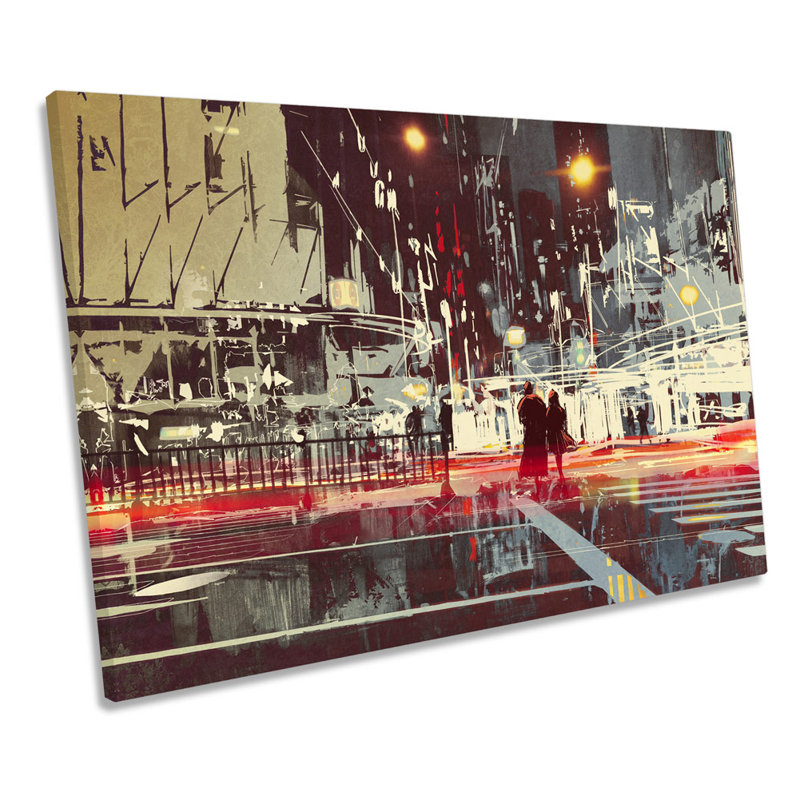 Abstract City Modern Traffic - Wrapped Canvas Print, 30.5cm H x 45.7cm W 