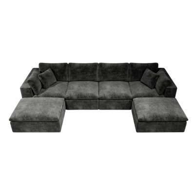 Modern Plush Corduroy Sectionals, Modular Design For Living Room