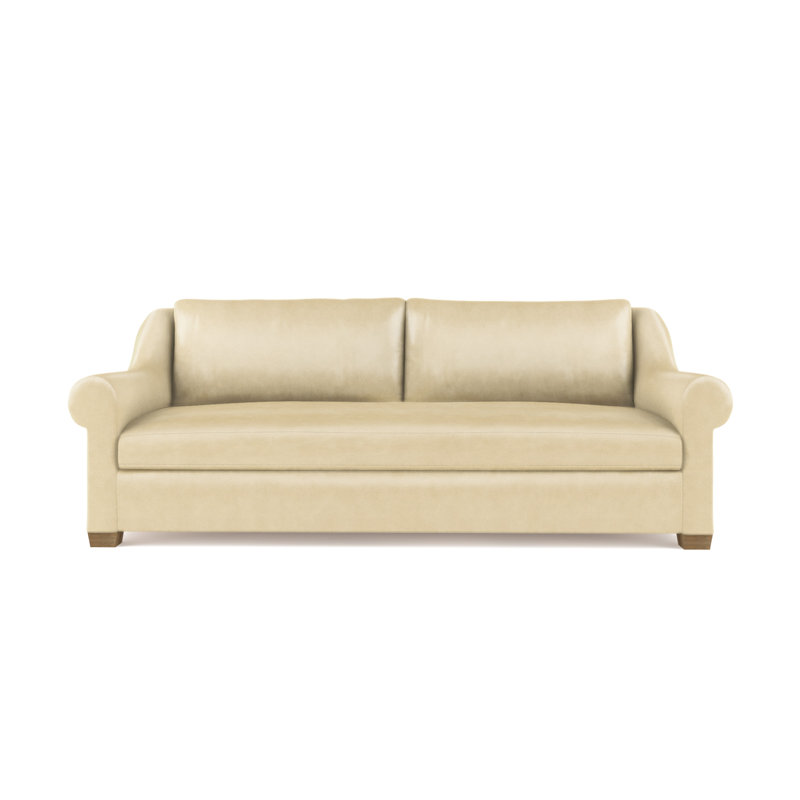 Canapé Thompson, H 32 po x l 84 po x P 41 po, Cuir rétro huître, Patiné