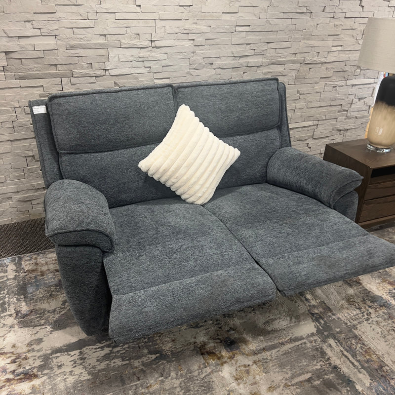 Berthony 2 Seater Chenille Reclining Sofa, Blue Grey