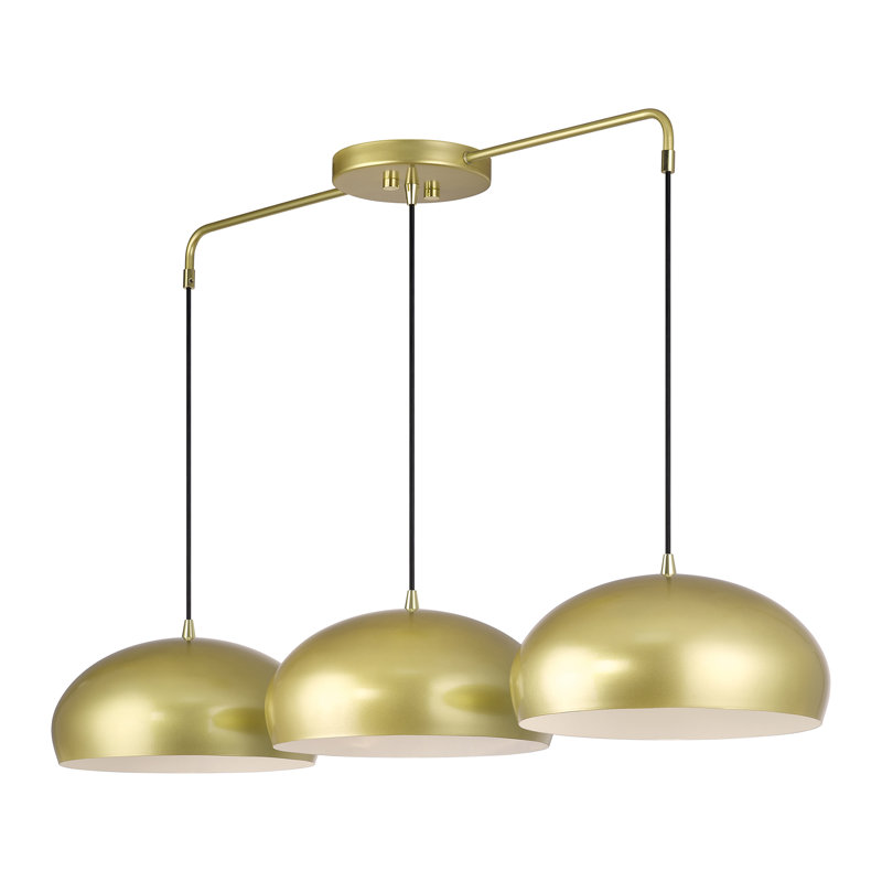 Lustre linéaire extra large en or doux 3 lumières Aaranyan, Doré, Doré