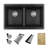 Stylish Pietra Dual-Mount 33" Composite Granite Double Bowl Kitchen Sink-62240464