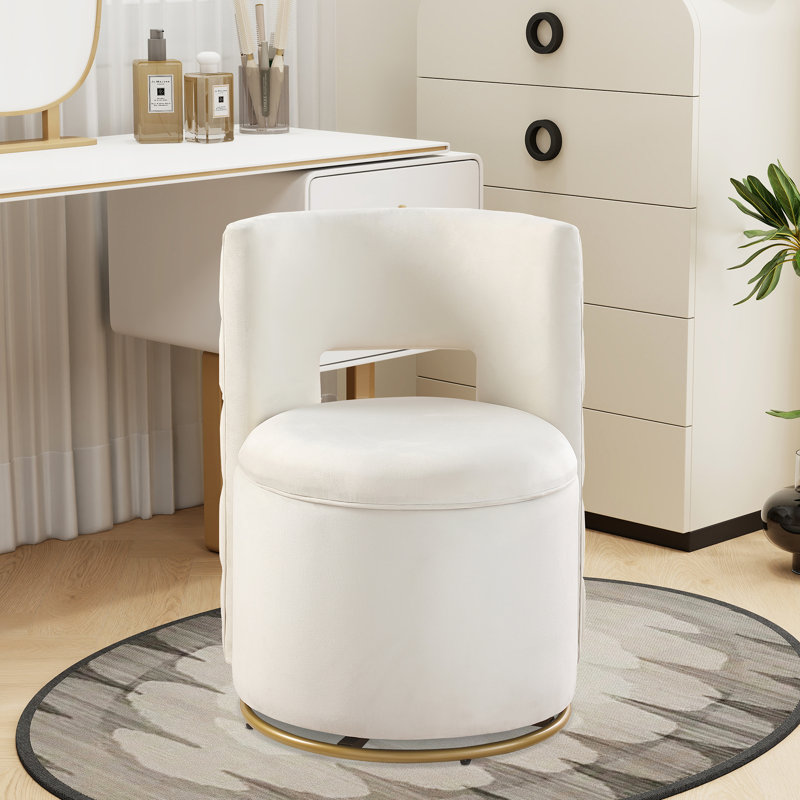 Fauteuil demi-tonneau pivotant avec rangement, Beige