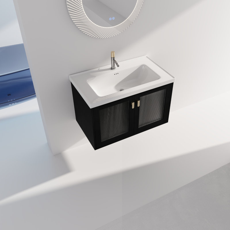 Ensemble de meuble-lavabo simple 31,9 po avec plateau en bois manufacturé Kierstan