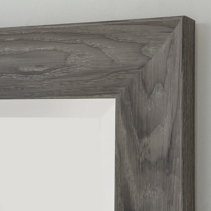 Greenlawn Curved Profile Grey Accent Wall Mirror, 76cm H x 167.5cm W, Light Grey