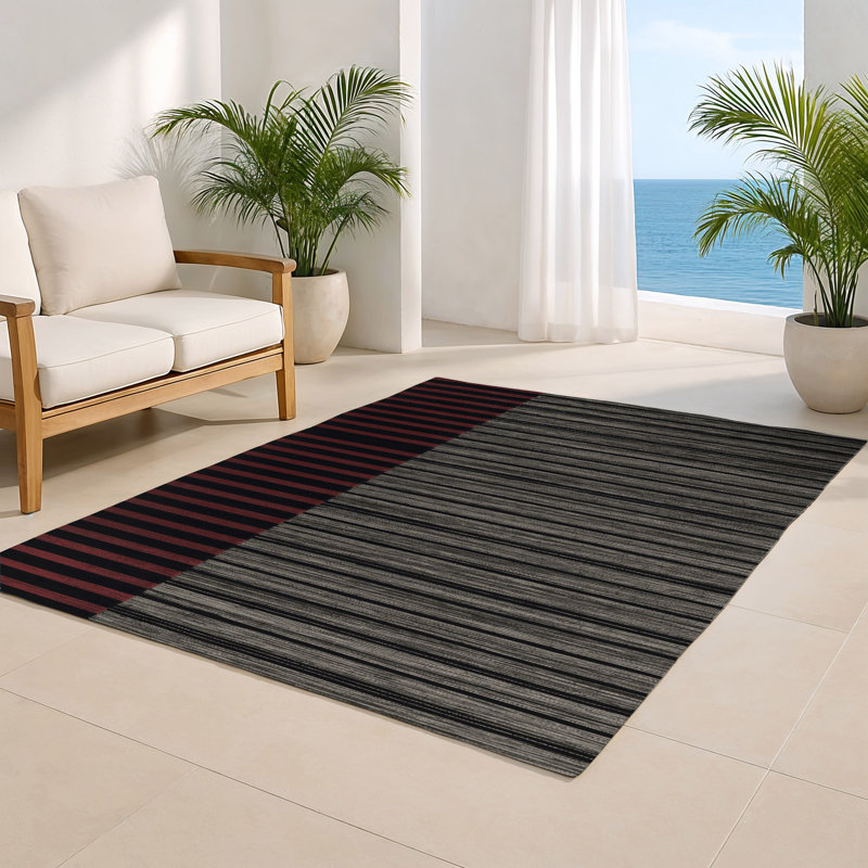 Tapis intérieur / extérieur brun HorizontalStripes, Rectangle 4pi x 6 pi