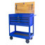 Chariot à outils mobile à 3 tiroirs avec plateau en bois - Armoire à outils robuste avec tiroirs à roulement à billes