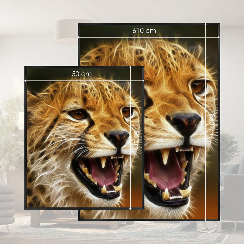 Single Picture Frame LED Illuminated Wall Art Wall Art on Glass / Aluminium, 60 cm H x 50 cm W