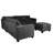 Corduroy Sectional set with Ottoman-665842768