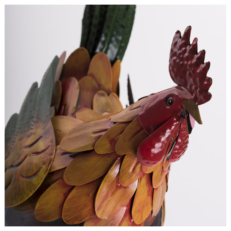Metal Garden Rooster Statue