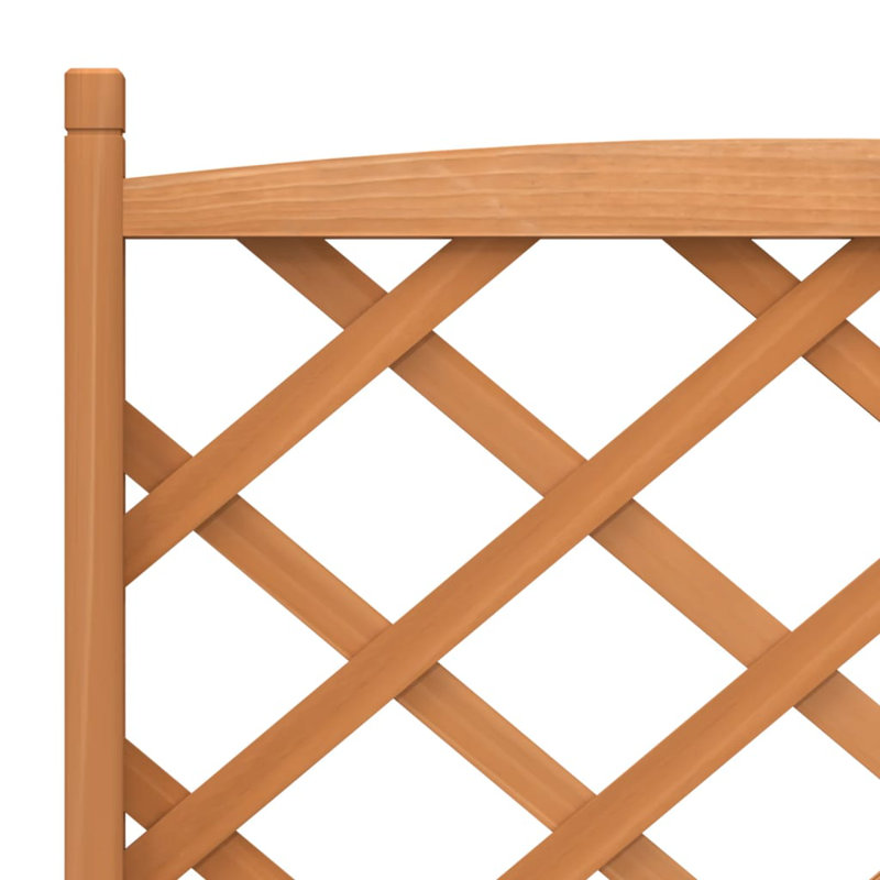 Brown Solid Fir Wood Planter with Trellis and Wheels