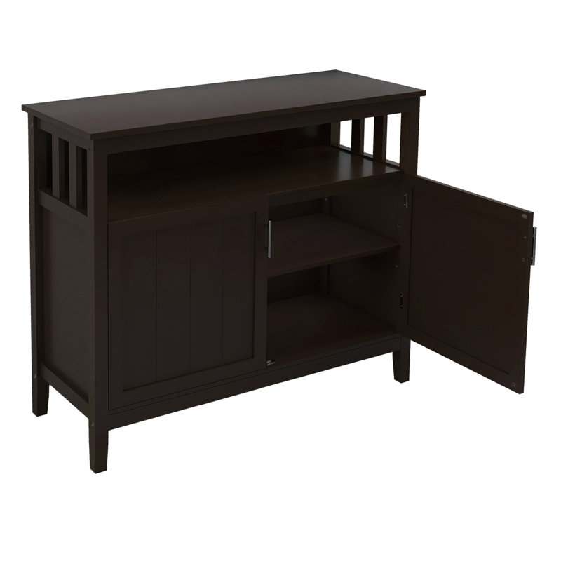 Urquhart Sideboard,Buffet table,Dining cabinet,Office credenza with Open Shelf and 2 Door, Brown