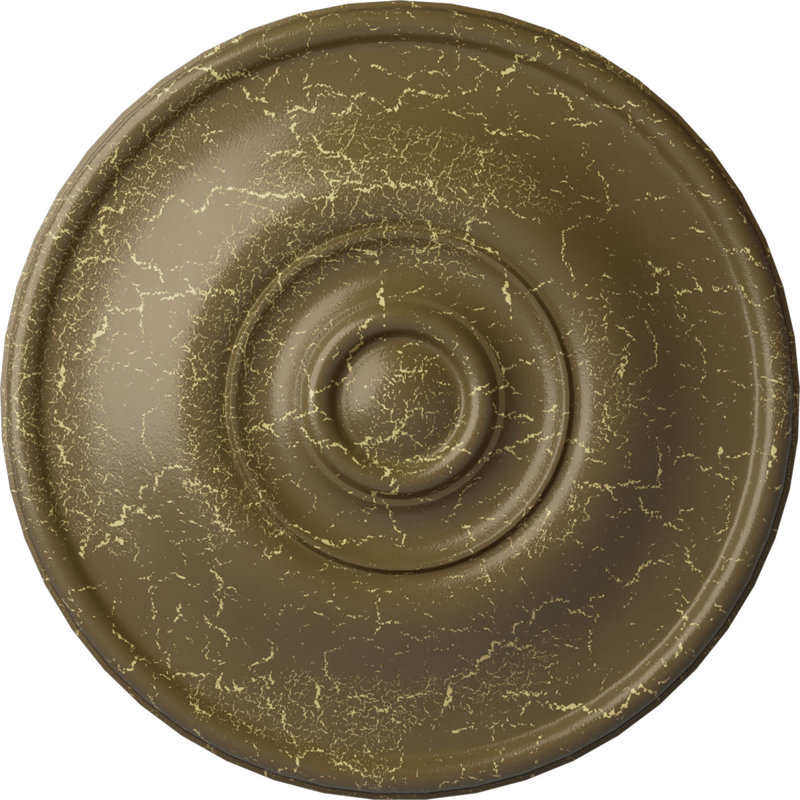 Médaillon de plafond H 11,75 po x l 11,75 po Jefferson, Boue Mississippi craquelée