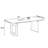 Modern Rectangular Marble & Steel Dining Table-110892884