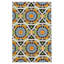 Kaleidoscope Wool Geometric Area Rug in Blue/Green/Orange-1963579456