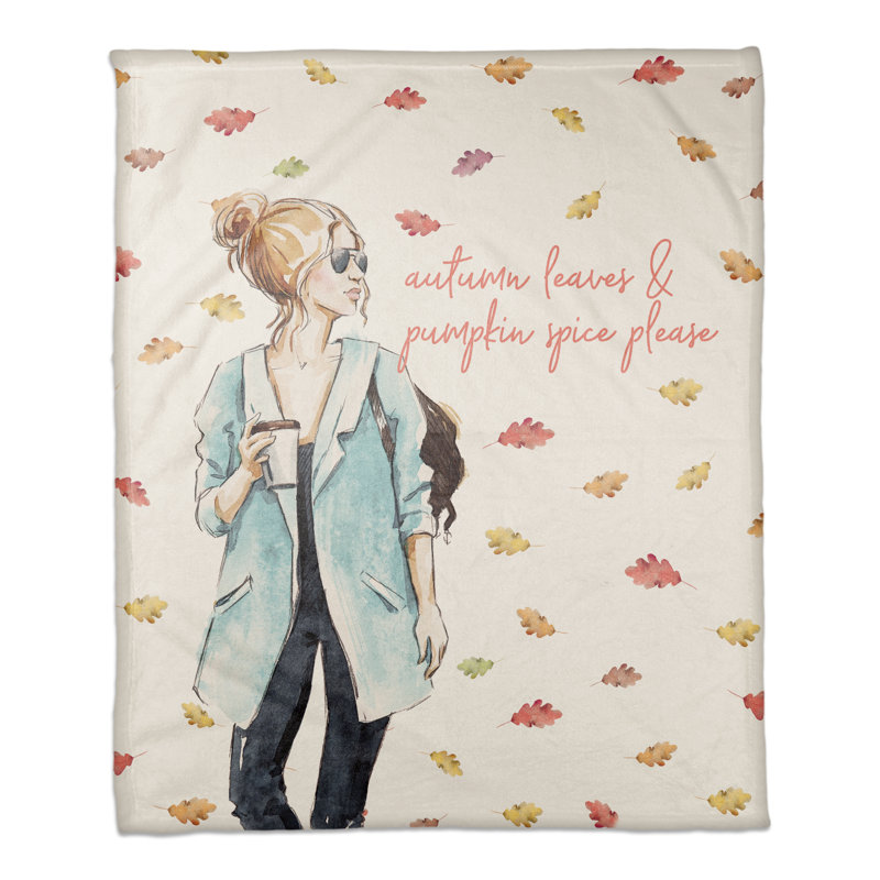  Jeté d'automne café et feuilles