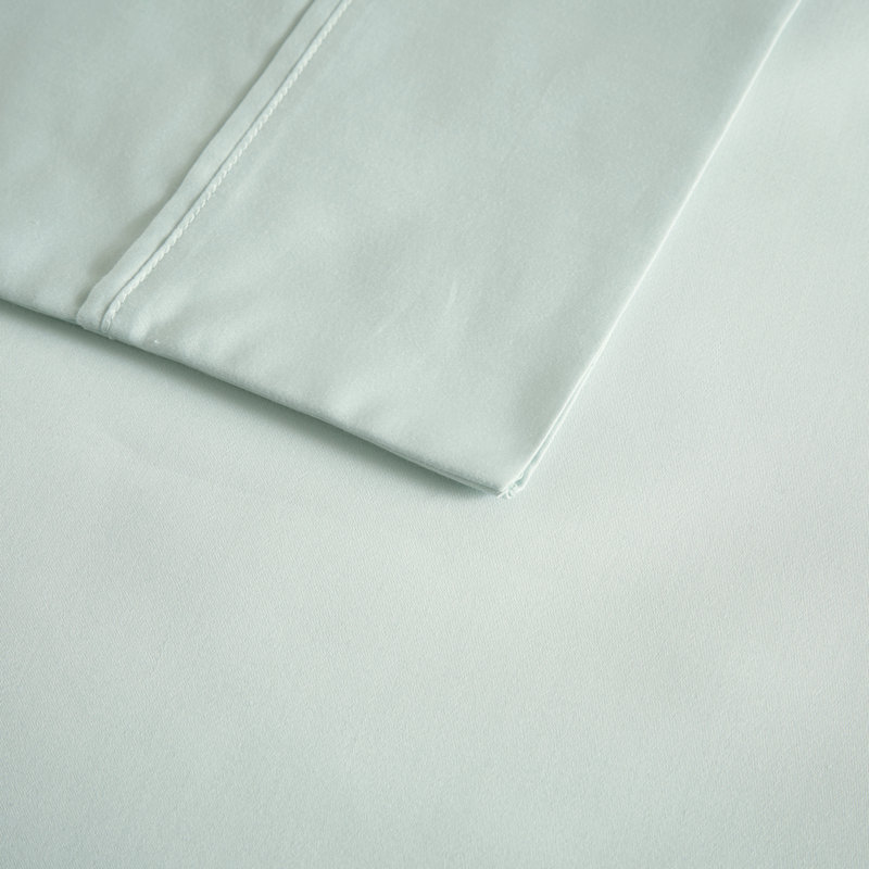 400 Thread Count Wrinkle Resistant Cotton Sateen Sheet Set, Green, Full