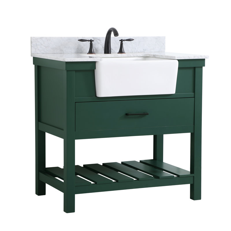 Ensemble de meuble-lavabo simple 36 po Pelaghia, Vert