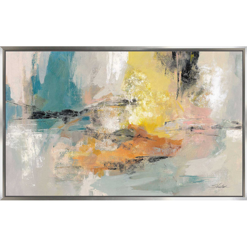 «Seaside Ambience» par Silvia Vassileva - Peinture, Cadre flottant argent, H 31,5 po x l 51,5 po x P 2 po