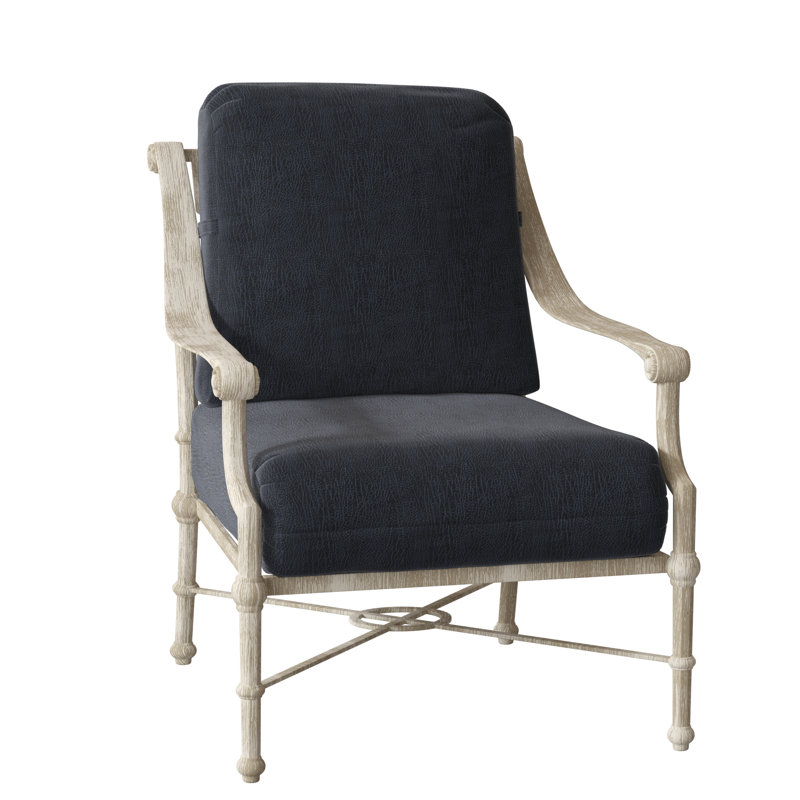Delphi Outdoor Lounge Chair, Weathered White, Canvas Bird's Eye Sunbrella® Canvas