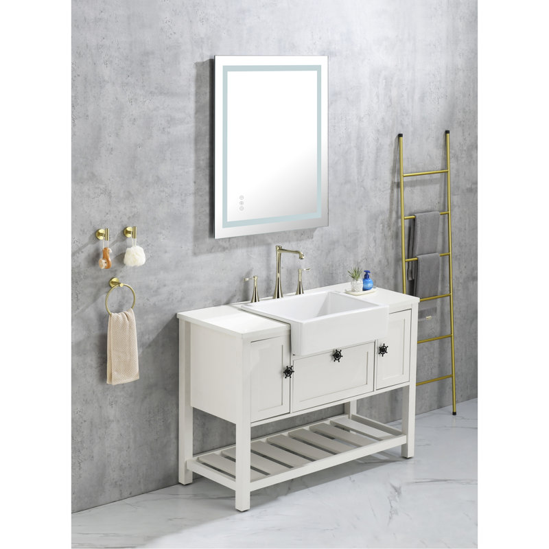 Grand miroir de salle de bain à DEL 40 "x 36" brouillard: à intensité variable, 3 couleurs, mémoire pour un style rafraîchissant avec effet de brouillard: look élégant