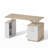 53" Electric Height-Adjustable Standing Desk With 2-Drawer & Open Storage, Built-In Charging, Privacy Panel – Executive Desk For Home Office-921432116