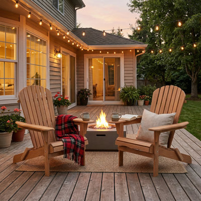 Ensemble de 2 chaises longues pliantes en bois Adirondack