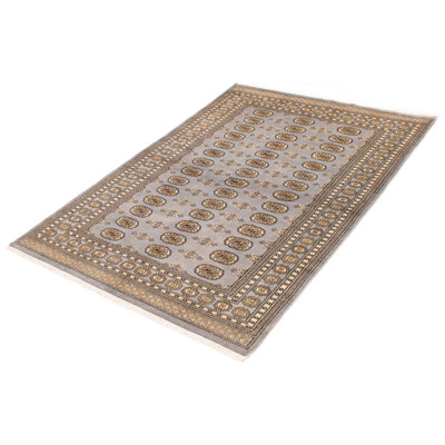Finest Peshawar Bokhara Grey Rug 5'5" x 7'10"