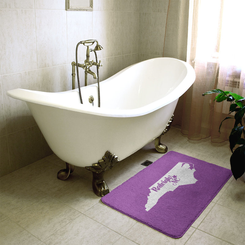 Tapis pour salle de bain raleigh north caroline, l 17 po x L 21 po, Violet