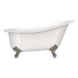 Shropshire 60.5" x 30" Freestanding Slipper Bathtub in Volcanic Limestone with Overflow Hole