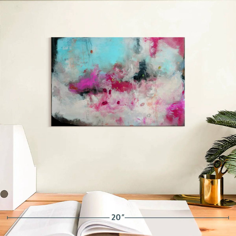 Avery - Abstraction rose et bleue I, H 8 po x l 12 po