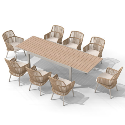 Ensemble repas d'extérieur pour 8 personnes