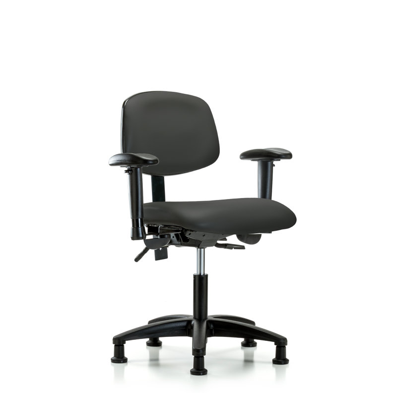 Chaise de travail Arwen, Gris anthracite, Patins, Inclinaison comprise