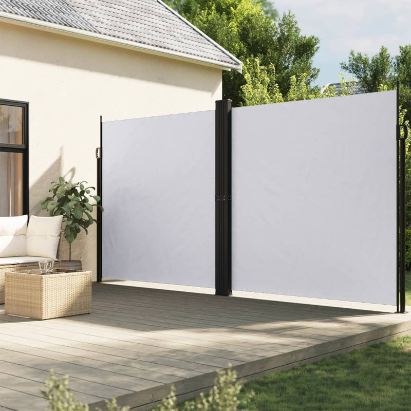 Auvent latéral rétractable Vidaxl anthracite, H 55,1 po x l 472,4 po, Blanc