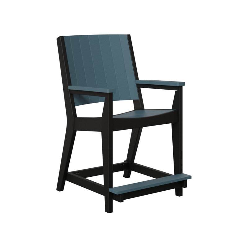 Mayhew Outdoor Bar Stool, Black, Slate
