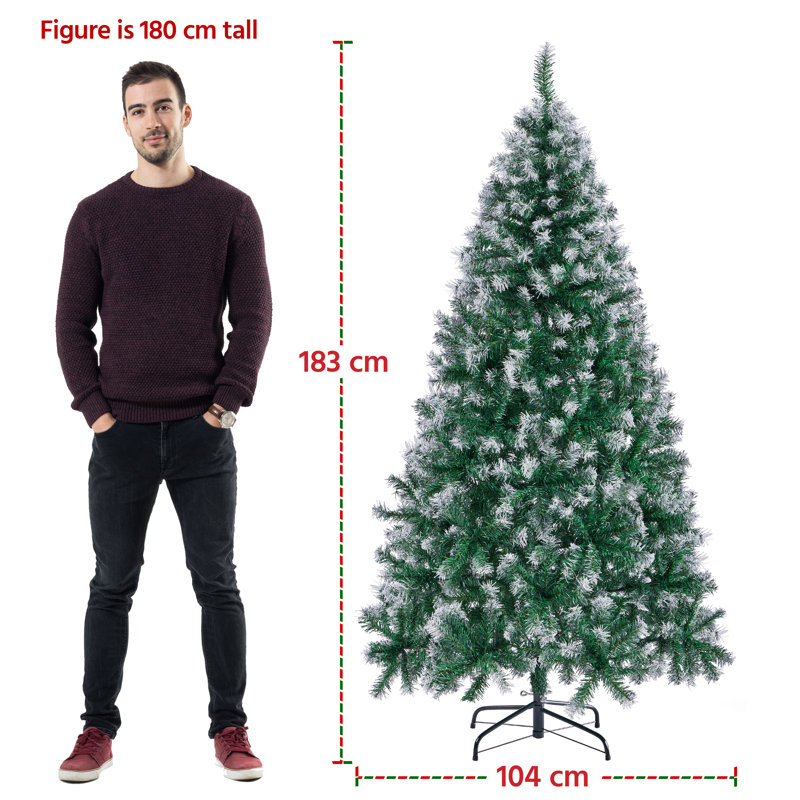Green Spruce Flocked/Frosted Christmas Tree, 6 ft